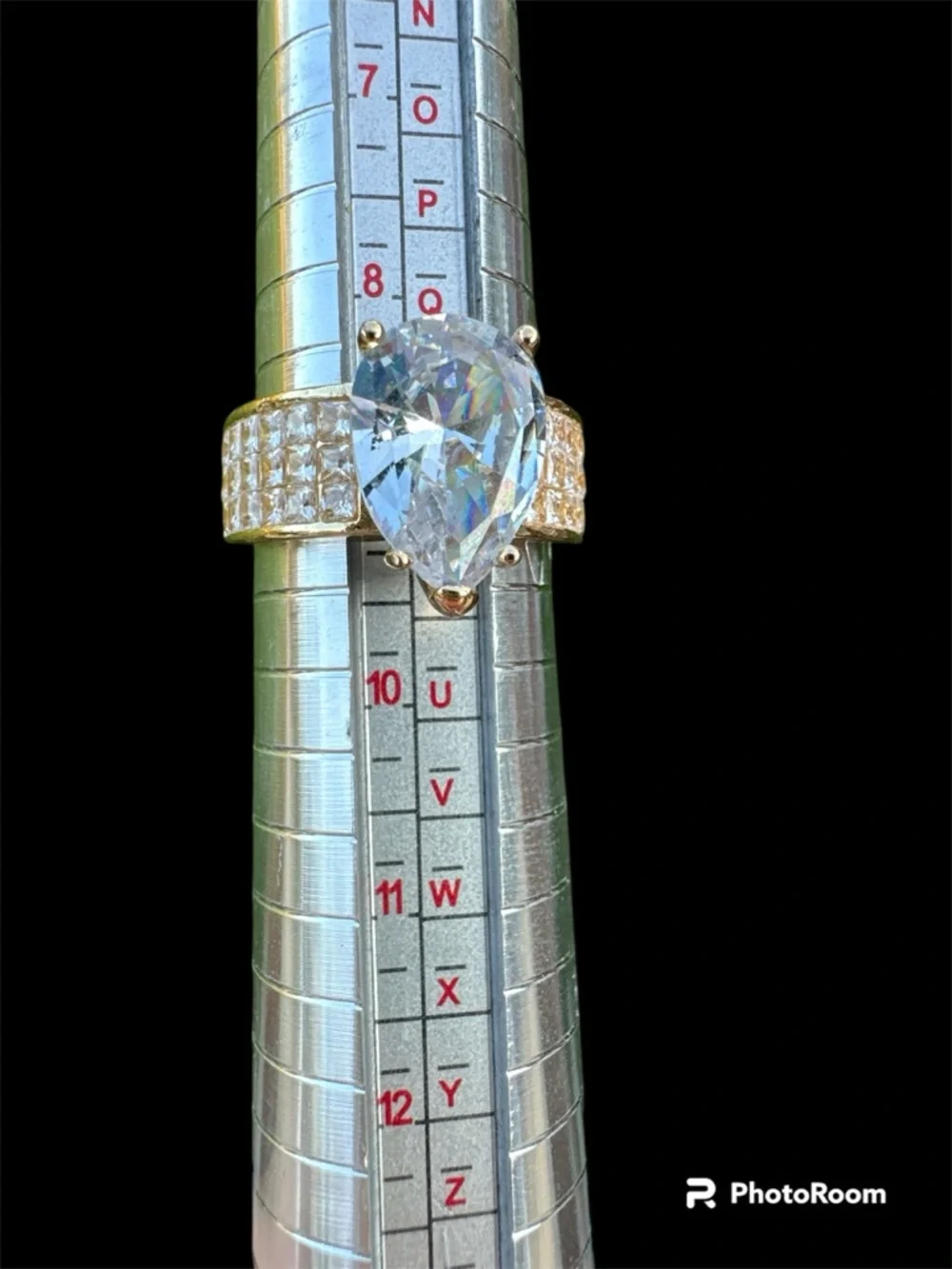 Silver Pear-Cut CZ Statement Ring
